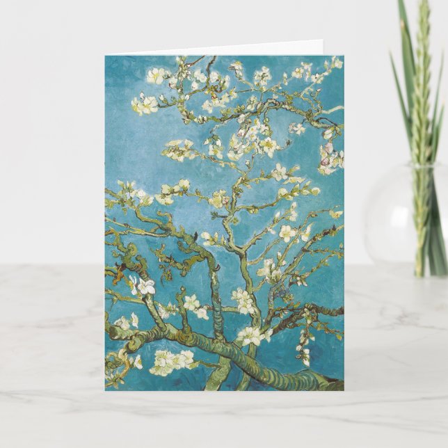 Van Gogh Mandelblom - Klassisk Blå Konst Kort (Framsida)
