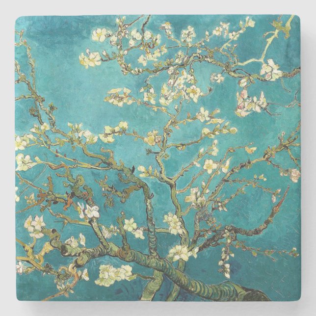 Van Gogh Mandelblom Klassisk Impressionism Stenunderlägg (Framsidan)