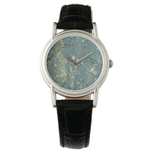 Van Gogh Mandelblommor Fint Konsturklocka Armbandsur (Framsida)