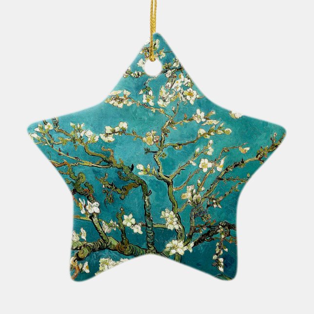 Van Gogh Mandelblomning Klassisk Impressionism Julgransprydnad Keramik (Framsidan)