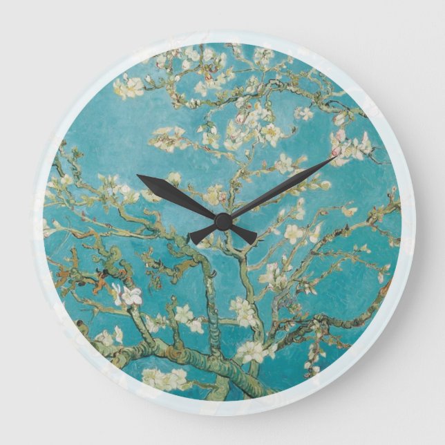 Van Gogh mandelblomning Stor Klocka (Framsida)