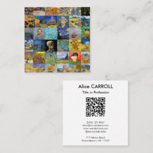 Van Gogh - mästerverk Mosaic Patchwork - QR-kod Fyrkantigt Visitkort