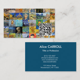 Van Gogh - mästerverk Mosaic Patchwork - QR-kod Visitkort