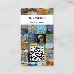 Van Gogh - mästerverk Mosaic Patchwork - QR-kod Visitkort