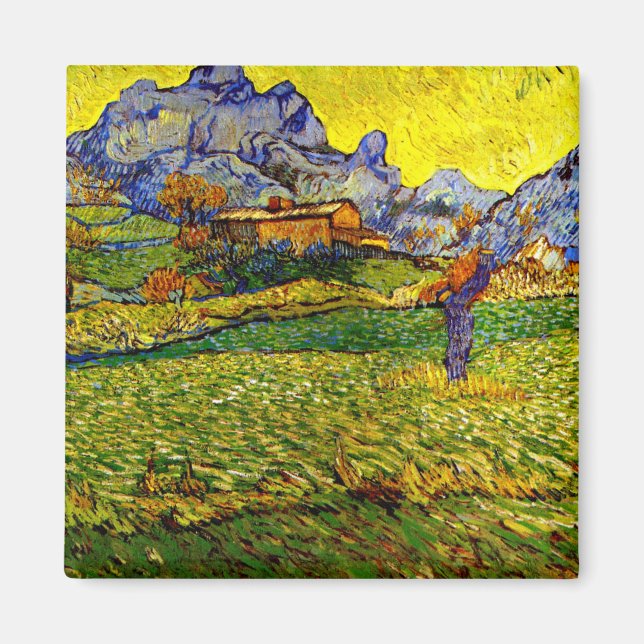 Van Gogh - Meadow i bergen Magnet (Framsidan)