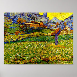 Van Gogh - Meadow i bergen Poster
