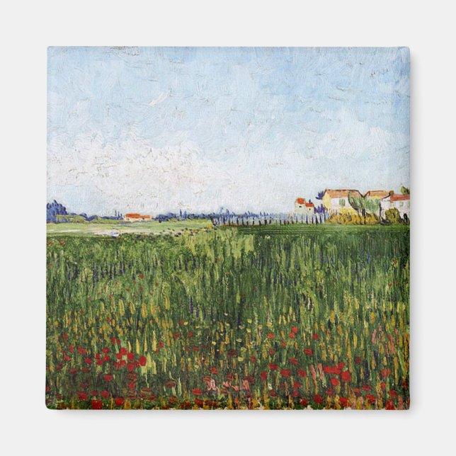 Van Gogh - Meadows with Poppies Magnet (Framsidan)