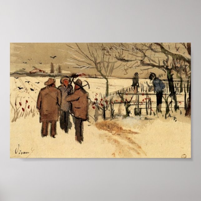 Van Gogh - Miners i Snö Winter Poster (Framsidan)