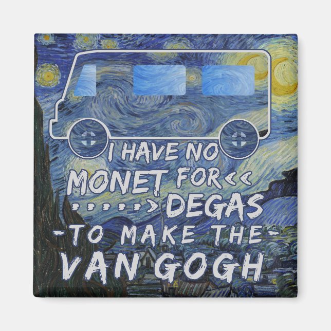 Van Gogh Monet Degas Funny Artist Pun Starry Night Magnet (Framsidan)