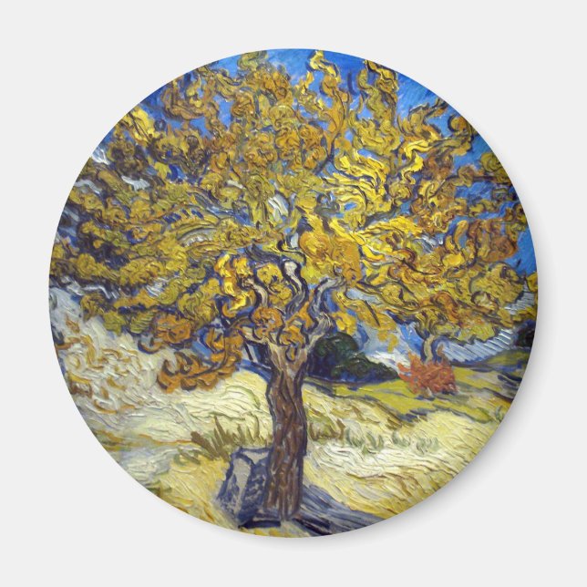 Van Gogh Mörbärsträd Impressionism Konst Magnet (Framsidan)