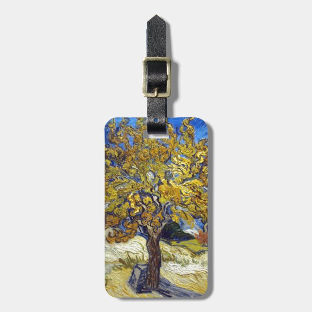 Van Gogh Mörbärsträd Mästerverk Konst Bagagebricka (Vertikal Framsida)