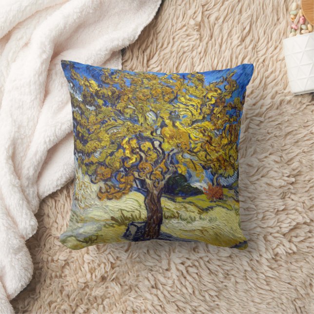 Van Gogh Mörbärsträd Mästerverk Konst Kudde (Filt)
