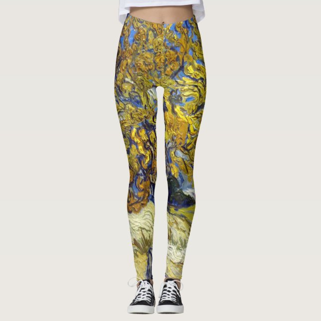 Van Gogh Mörbärsträd Mästerverk Konst Leggings (Framsida)