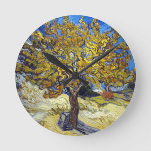 Van Gogh Mörbärsträd Mästerverk Konst Rund Klocka