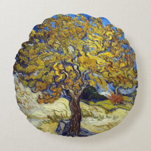 Van Gogh Mörbärsträd Mästerverk Konst Rund Kudde