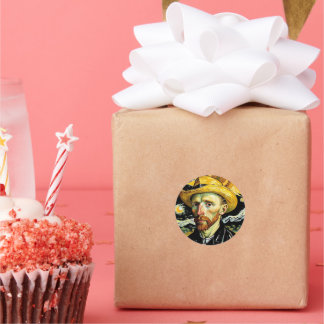 Van Gogh Mörk Art Runt Klistermärke