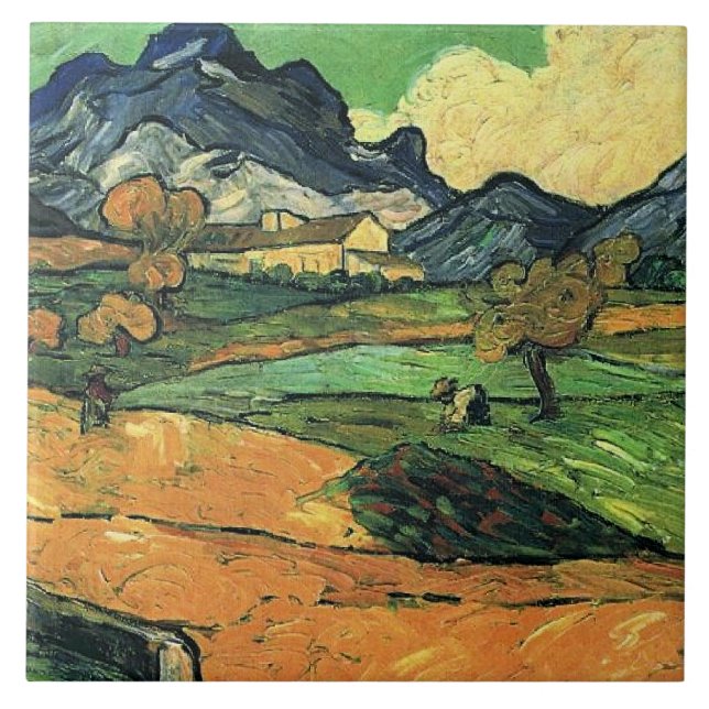 Van Gogh - Mount Gaussier, berömd-målning, Kakelplatta (Framsidan)