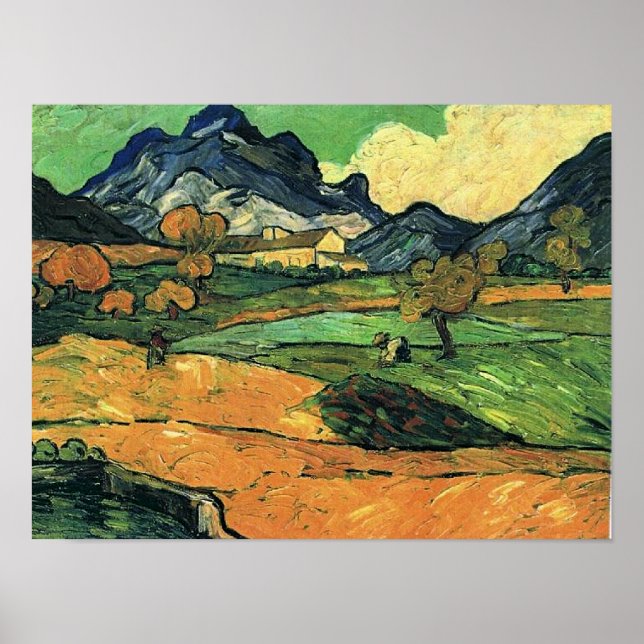 Van Gogh - Mount Gaussier, berömd-målning, Poster (Framsidan)