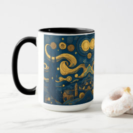 Van Gogh Mugg - AI genererade Starry Nght-design