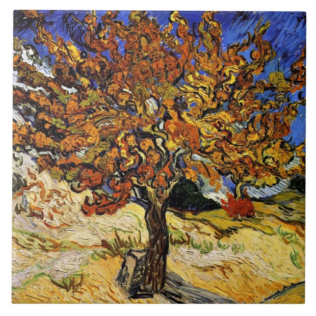Van Gogh - Mulberry Träd Kakelplatta (Framsidan)