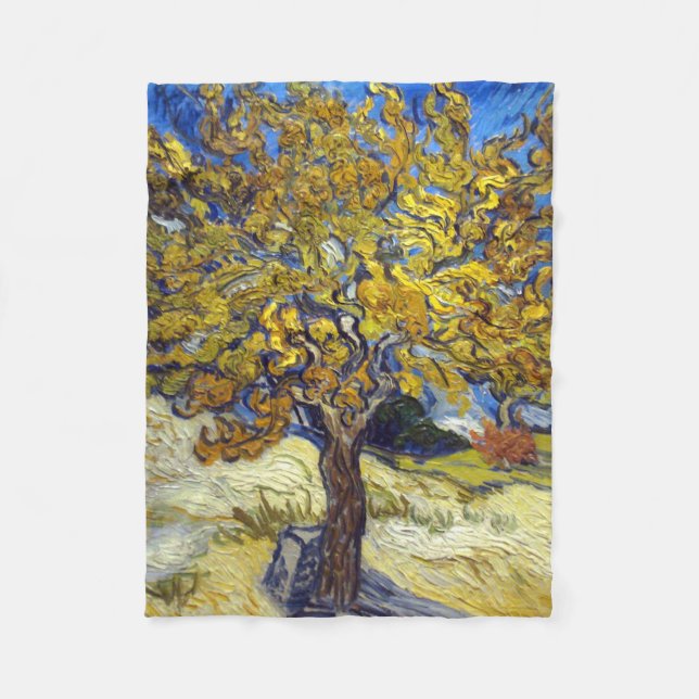 Van Gogh Mulberry Träd mästerverk Fleecefilt (Framsidan)