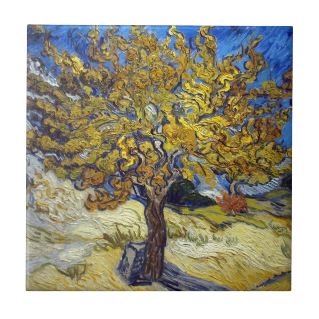 Van Gogh Mulberry Träd mästerverk Kakelplatta (Framsidan)