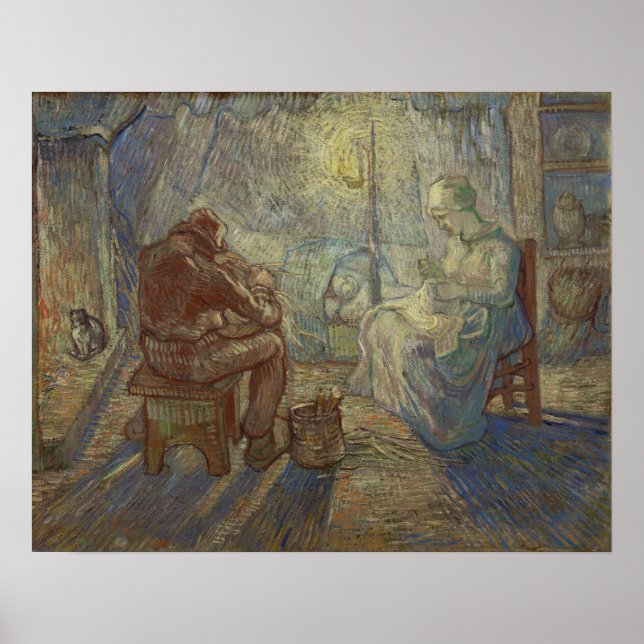 Van Gogh - Natt (efter Millet) Poster (Framsidan)