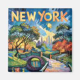 Van Gogh New York Central Park Oljemålning Travel Magnet