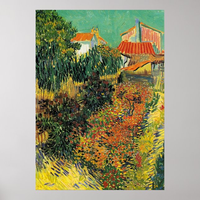 Van Gogh - Noon eller Garden Behind a House Poster (Framsidan)