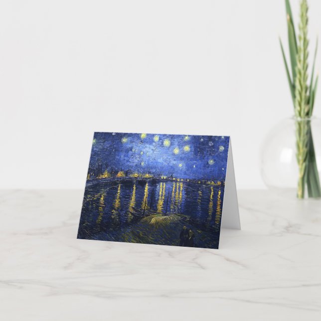 Van Gogh noterar den Starry natten över Rhonen Kort (Framsida)