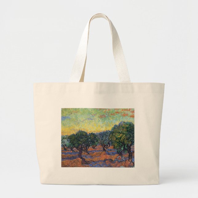 Van Gogh Olive Grove med Orange Himlar Jumbo Tygkasse (Framsidan)