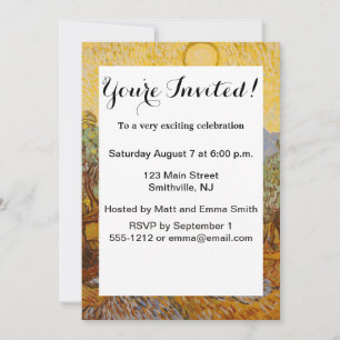 Van Gogh Olive Träd Gult Sol Himlar Inbjudningar