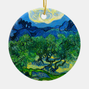 Van Gogh Olive Träd i ett bergslandskap Julgransprydnad Keramik