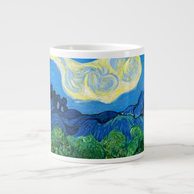 Van Gogh Olive Träd i ett bergslandskap Jumbo Mugg (Framsidan)