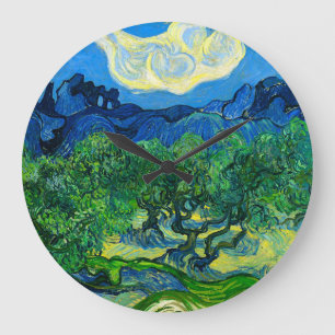 Van Gogh Olive Träd i ett bergslandskap Stor Klocka
