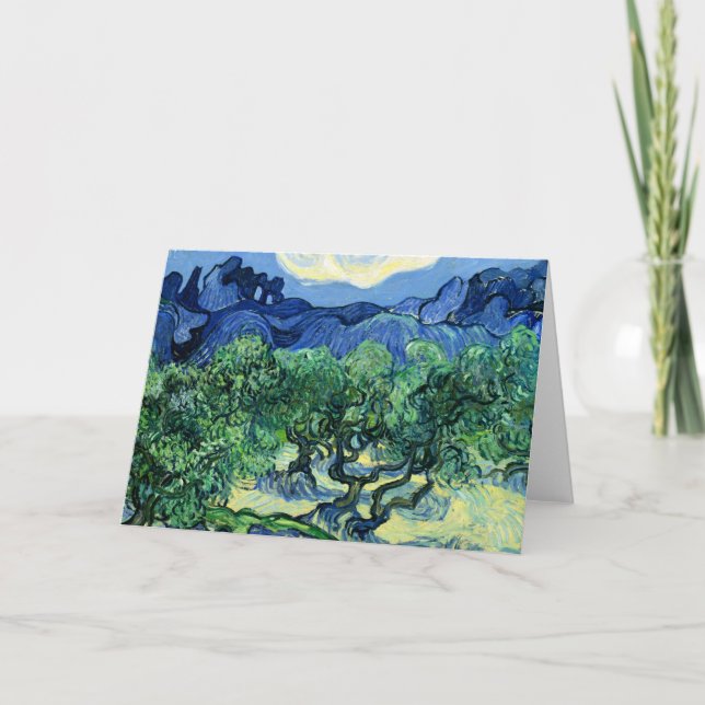Van Gogh - Olive Träd med Alpelare i bakgrunden Kort (Framsida)