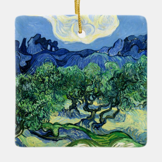 Van Gogh - Olive Träd med Alpeles Background Julgransprydnad Keramik (Framsida)