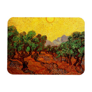 Van Gogh Olive Träd med Gult Himlar och Sol Magnet