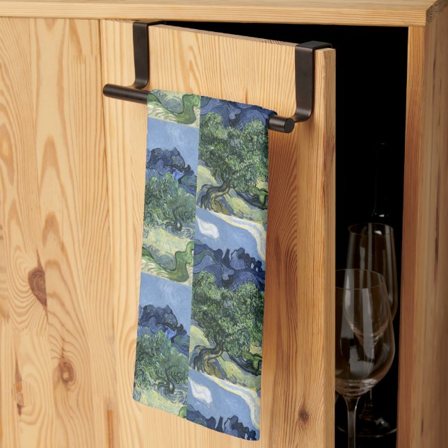 Van Gogh Olivträd - Blue Mountain Art Kökshandduk (Thirds Fold)