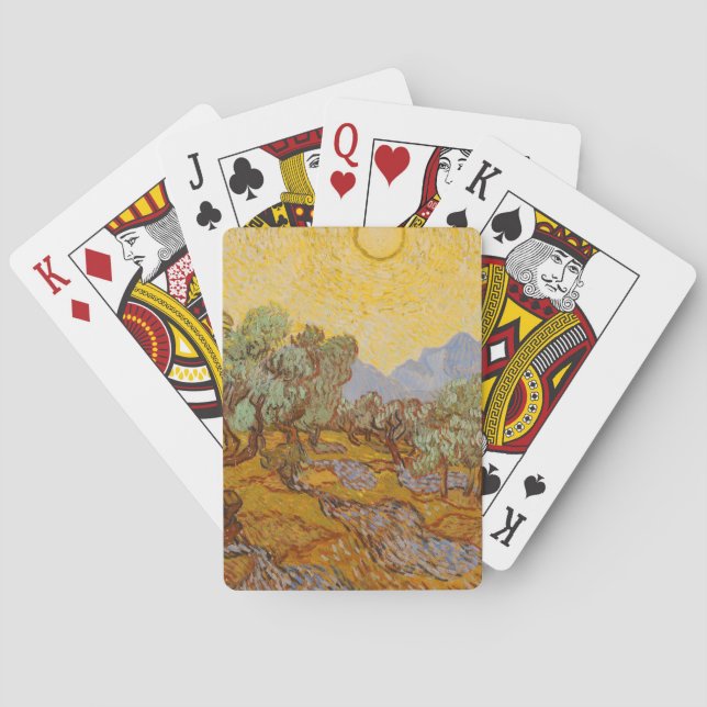 Van Gogh Olivträd Gul Sol Himmel Casinokort (Baksidan)