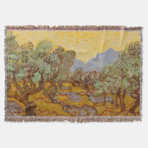 Van Gogh Olivträd Gul Sol Himmel Filt