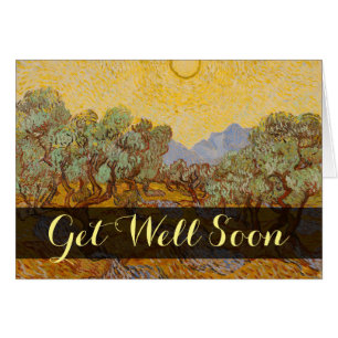 Van Gogh Olivträd Gul Sol Himmel Hälsningskort