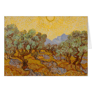 Van Gogh Olivträd Gul Sol Himmel Hälsningskort