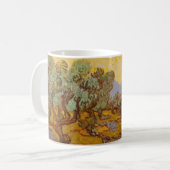 Van Gogh Olivträd Gul Sol Himmel Kaffemugg (Framsida vänster)