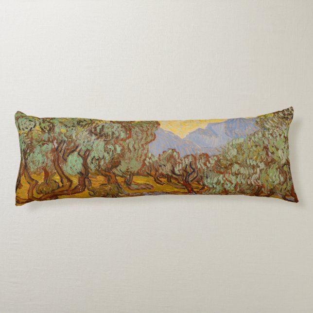 Van Gogh Olivträd Gul Sol Himmel Kroppskudde (Baksidan)