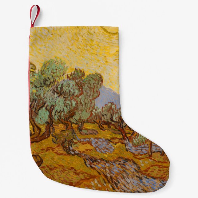 Van Gogh Olivträd Gul Sol Himmel Liten Julstrumpa (Framsidan)