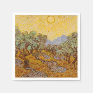 Van Gogh Olivträd Gul Sol Himmel Pappersservett