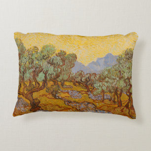 Van Gogh Olivträd Gul Sol Himmel Prydnadskudde