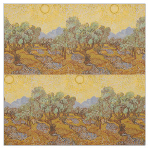 Van Gogh Olivträd Gul Sol Himmel Tyg