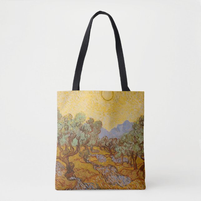 Van Gogh Olivträd Gul Sol Himmel Tygkasse (Framsida)